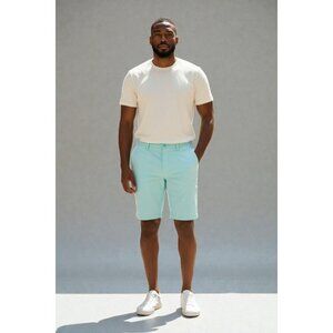 Vineyard Vines Mens 9in On-The-Go Shorts 30 Aqua Blue Stretch Lightweight NEW